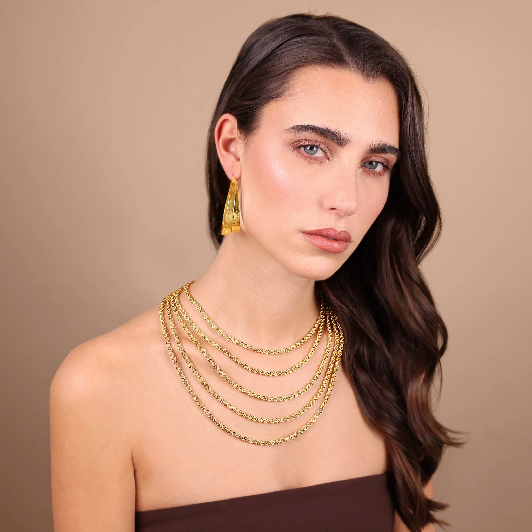 Collana donna Etrusca Multifilo Graduata Maxi Catena Corda