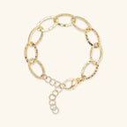 Bracciale donna Etrusca Catena Sottile Ovale Allungata Martellata