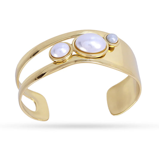 Bracciale Donna Anartxy Rigido gold con perle