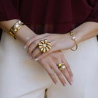 Bracciale Donna Anartxy Rigido gold con perle
