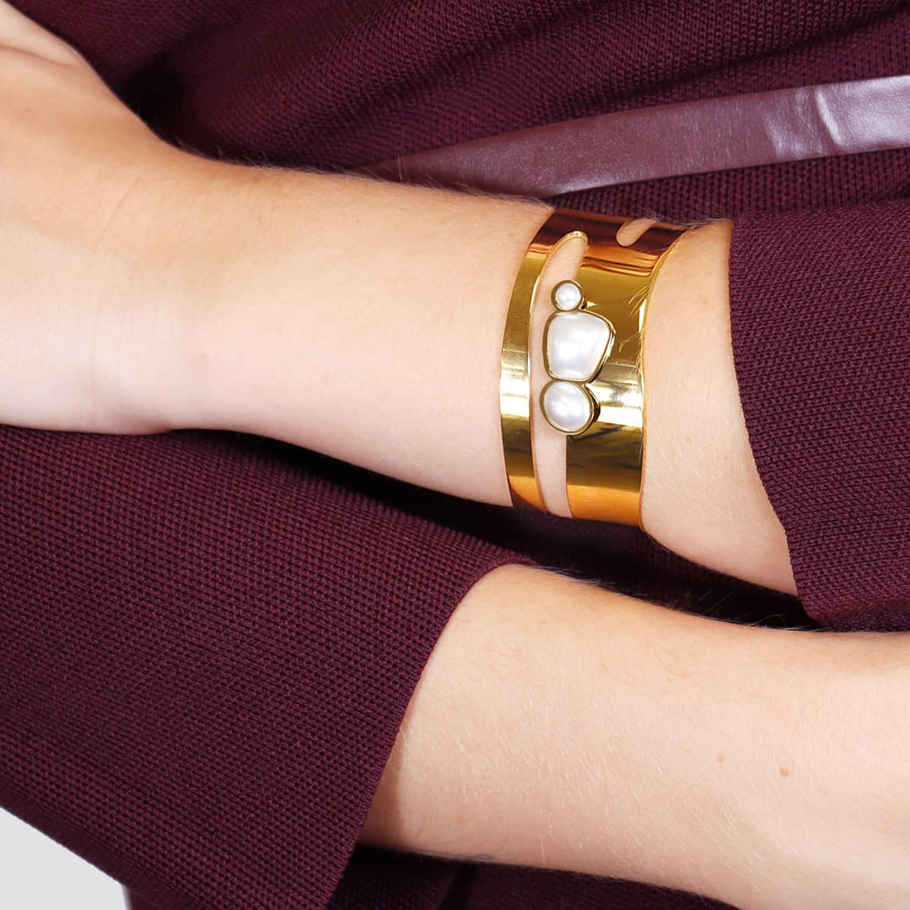 Bracciale Donna Anartxy Rigido gold con perle