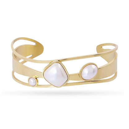 Bracciale Donna Anartxy Rigido gold con perle