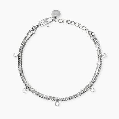 Bracciale Kidult donna  in acciaio con catene e cristalli