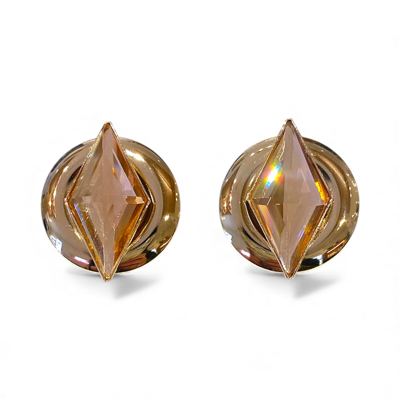 Orecchini Diamond Accessori donna Piastra con rombo light peach