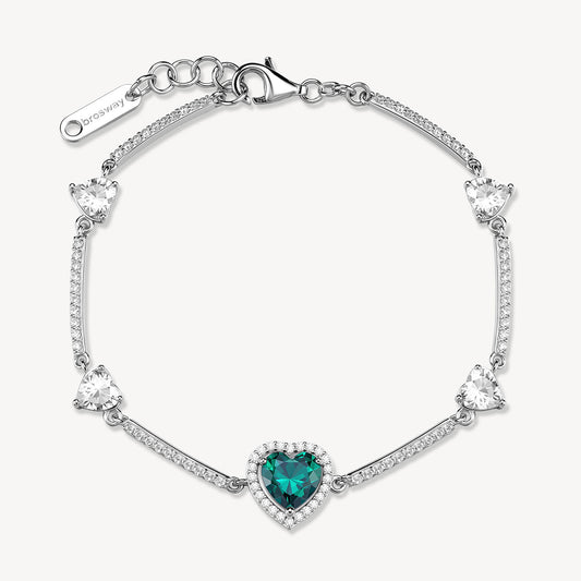 Bracciale argento Fancy Cuore Life Green