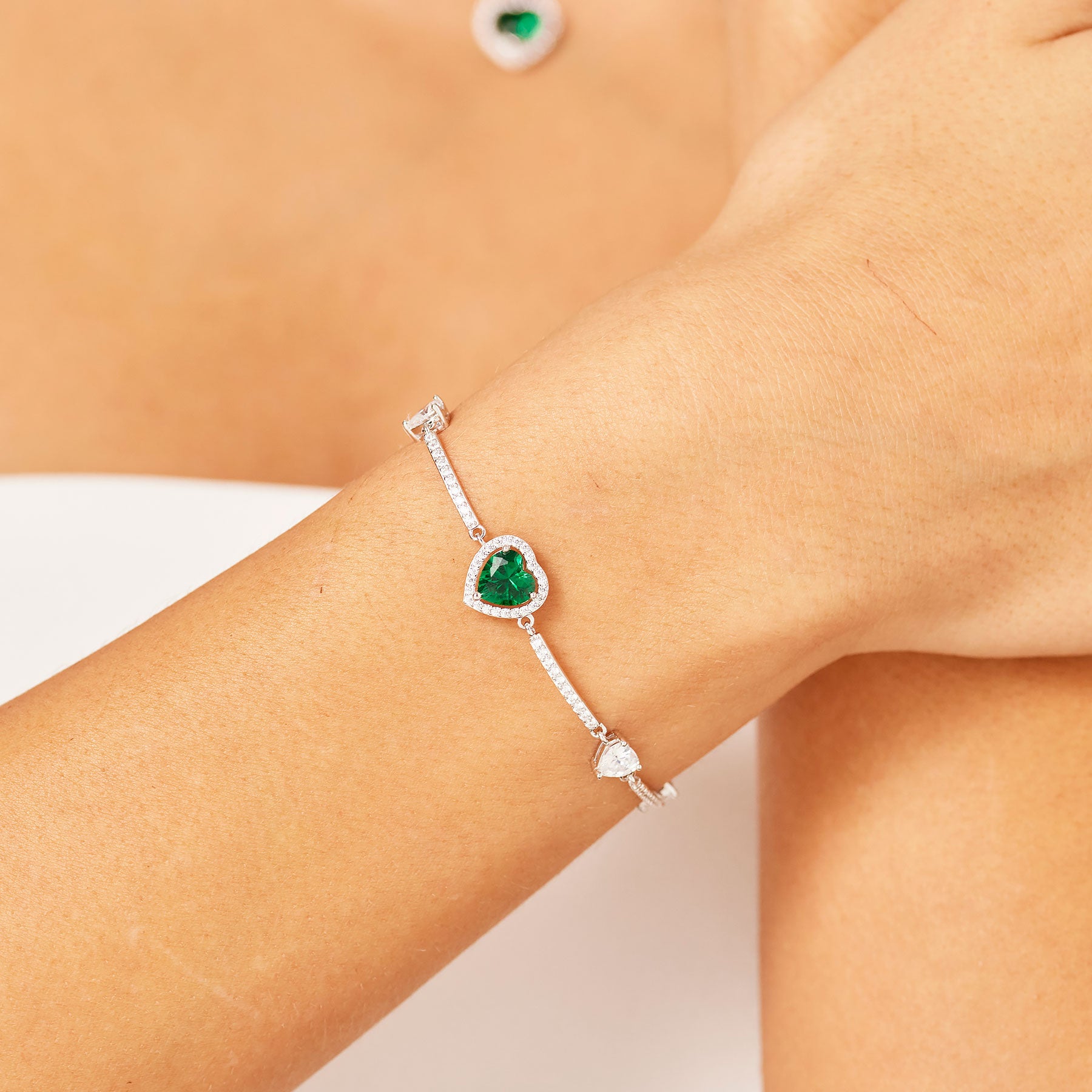Bracciale argento Fancy Cuore Life Green