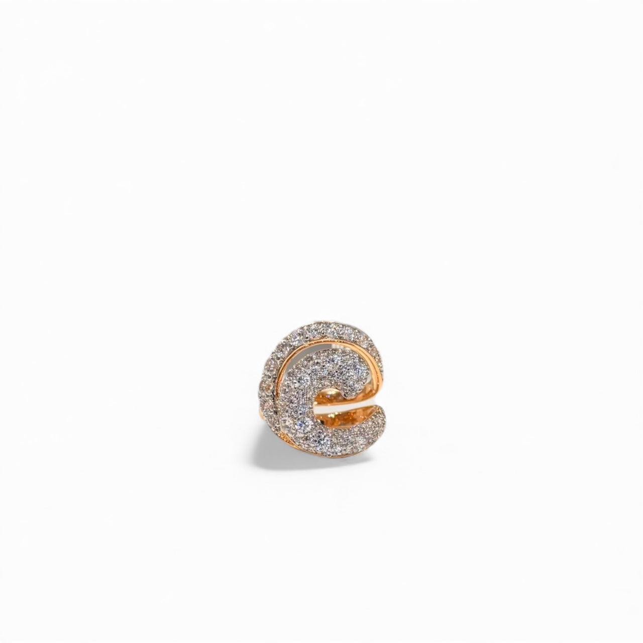 Anello Bronzallure donna Doppio filo spirale pavè