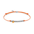 Bracciale Marlù cordino con elementi acciaio e zircone pendente