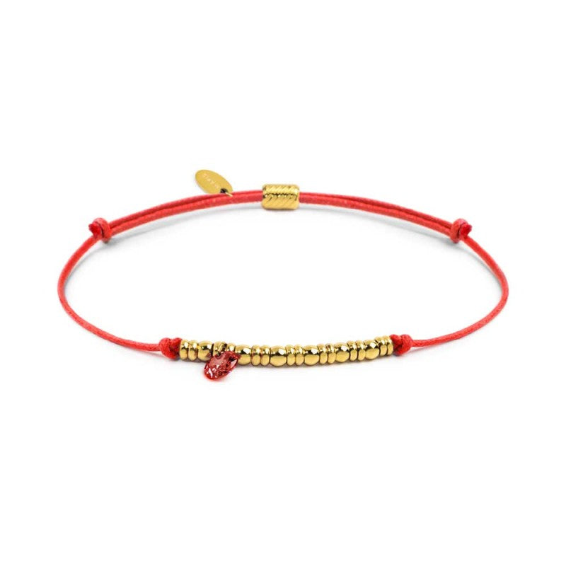 Bracciale Marlù cordino con elementi acciaio e zircone pendente