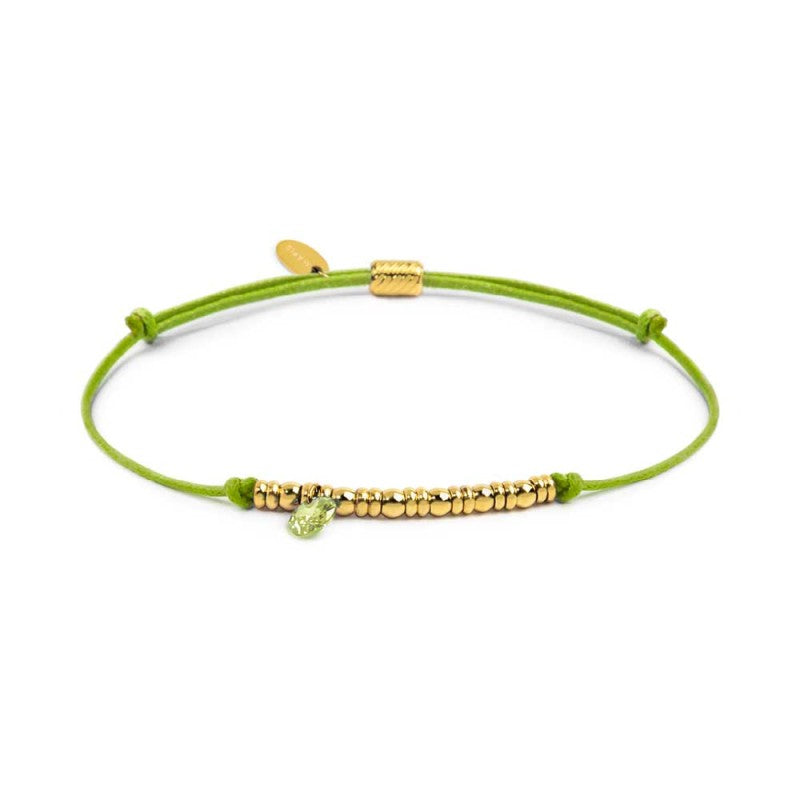 Bracciale Marlù cordino con elementi acciaio e zircone pendente