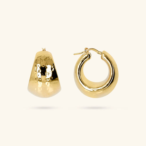 Orecchini donna Etrusca Cerchio Martellati Design Graduato