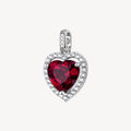 Charm argento Fancy passion ruby cuore