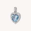 Charm argento Fancy light sapphire cuore