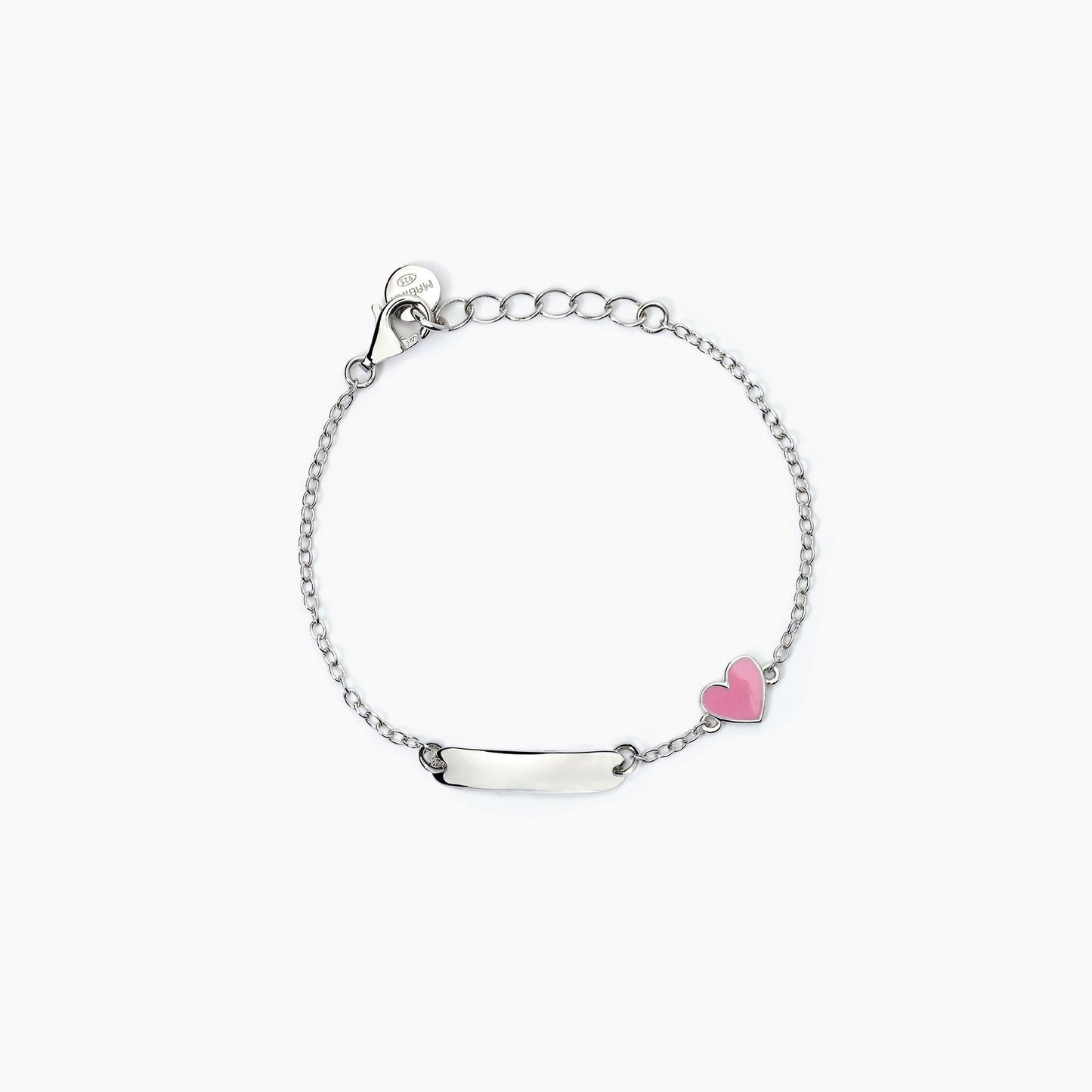 Bracciale Mabina Junior cuore smaltato e targhetta incidibile