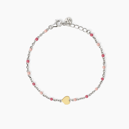 Bracciale Mabina Junior bambina smaltini e cuore oro9kt