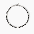 Bracciale da uomo in argento e agata nera CALIFORNIA
