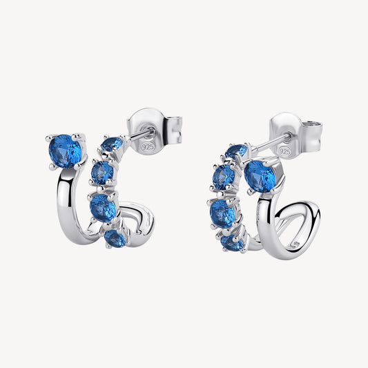Orecchini argento Fancy doppio giro freedom blue