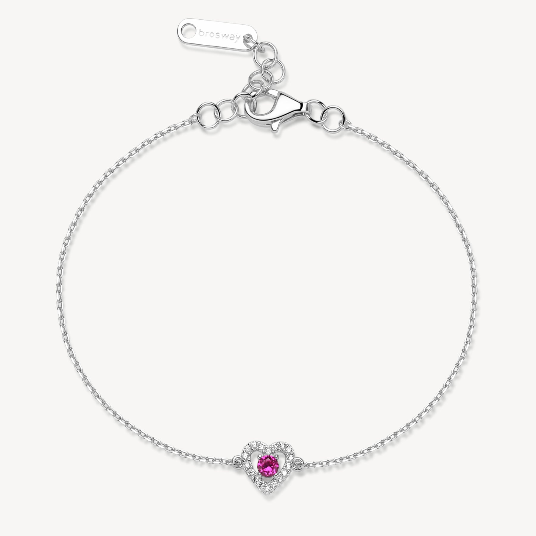 Bracciale argento Fancy cuoricino passion ruby
