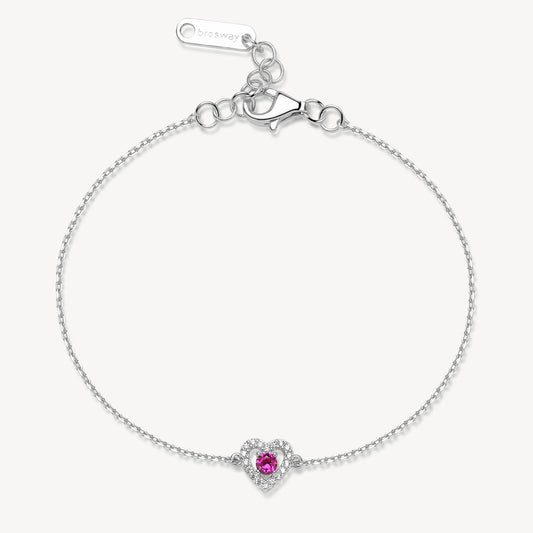 Bracciale argento Fancy cuoricino passion ruby
