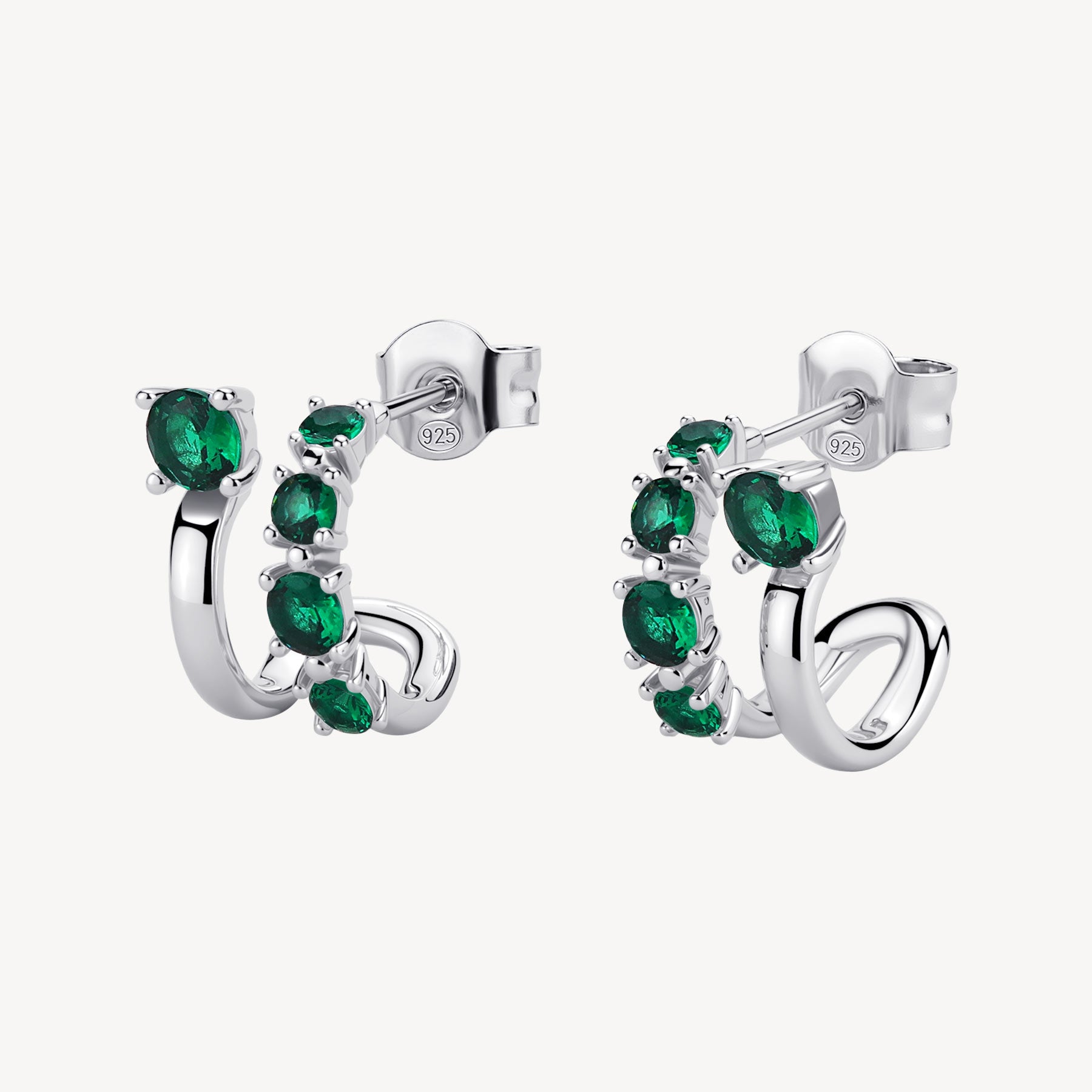 Orecchini argento Fancy life green