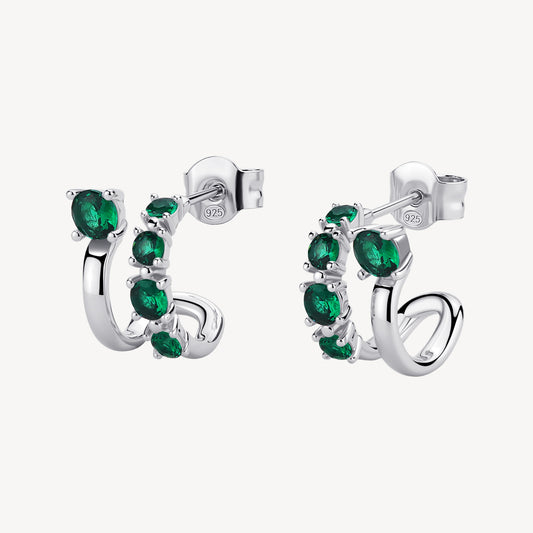 Orecchini argento Fancy life green