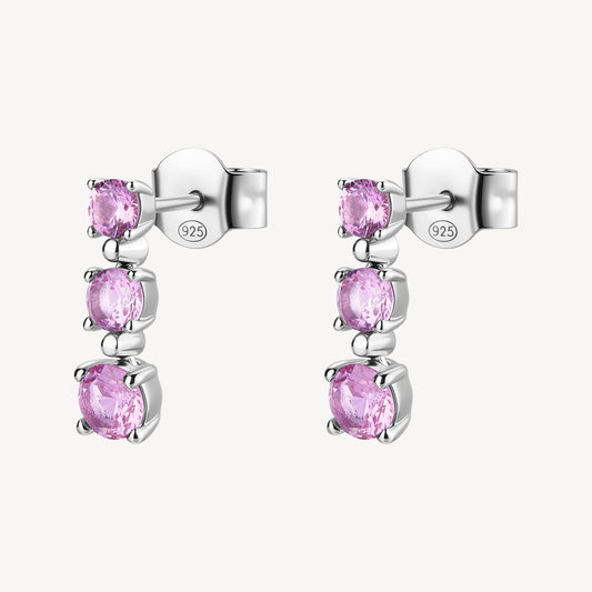 Orecchini argento Fancy vibrant pink