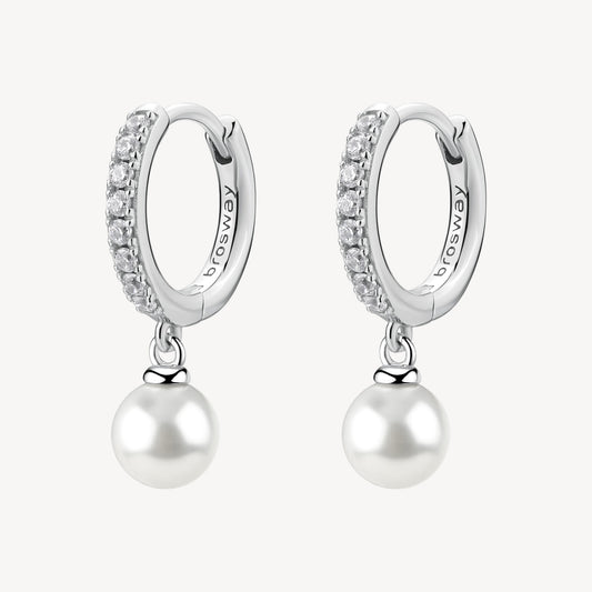Orecchini argento Fancy cerchietto e perle