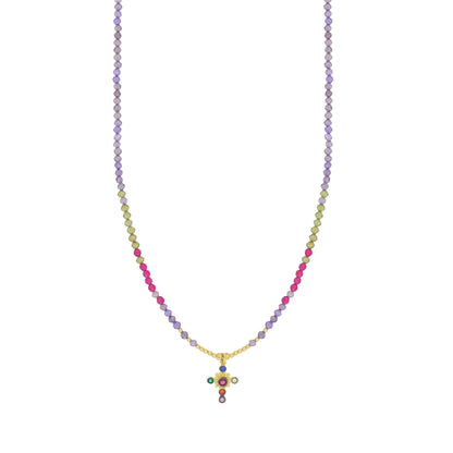 Collana Nivy donna croce colorata