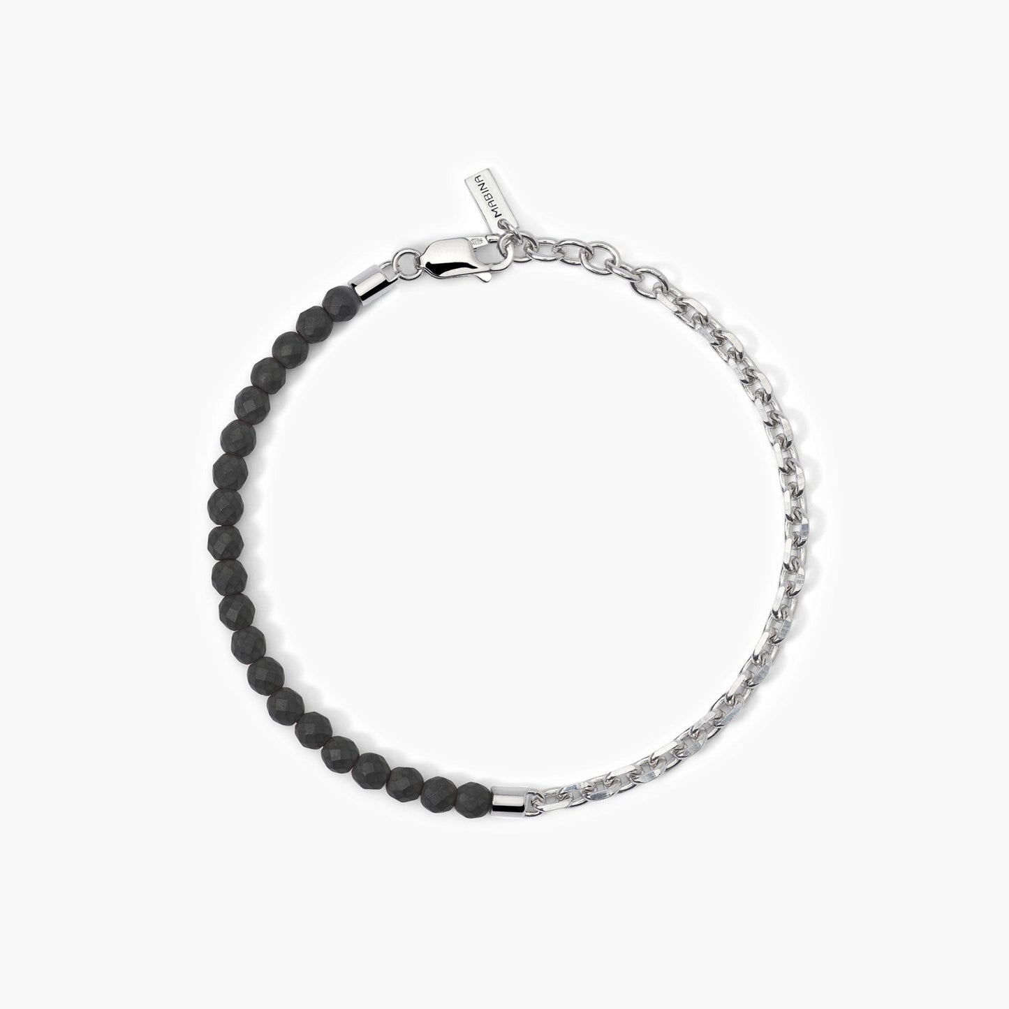 Bracciale Mabina in argento con catena e ematite SHAKER