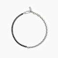 Bracciale Mabina uomo in argento mix tennis e catena TWINS