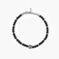 Bracciale Mabina uomo in argento con agata nera BENIAMINO