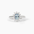Anello donna Mabina in argento con acquamarina sintetica ovale