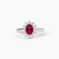 Anello donna Mabina in argento con rubino sintetico ovale