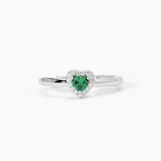 Anello donna Mabina in argento con smeraldo sintetico