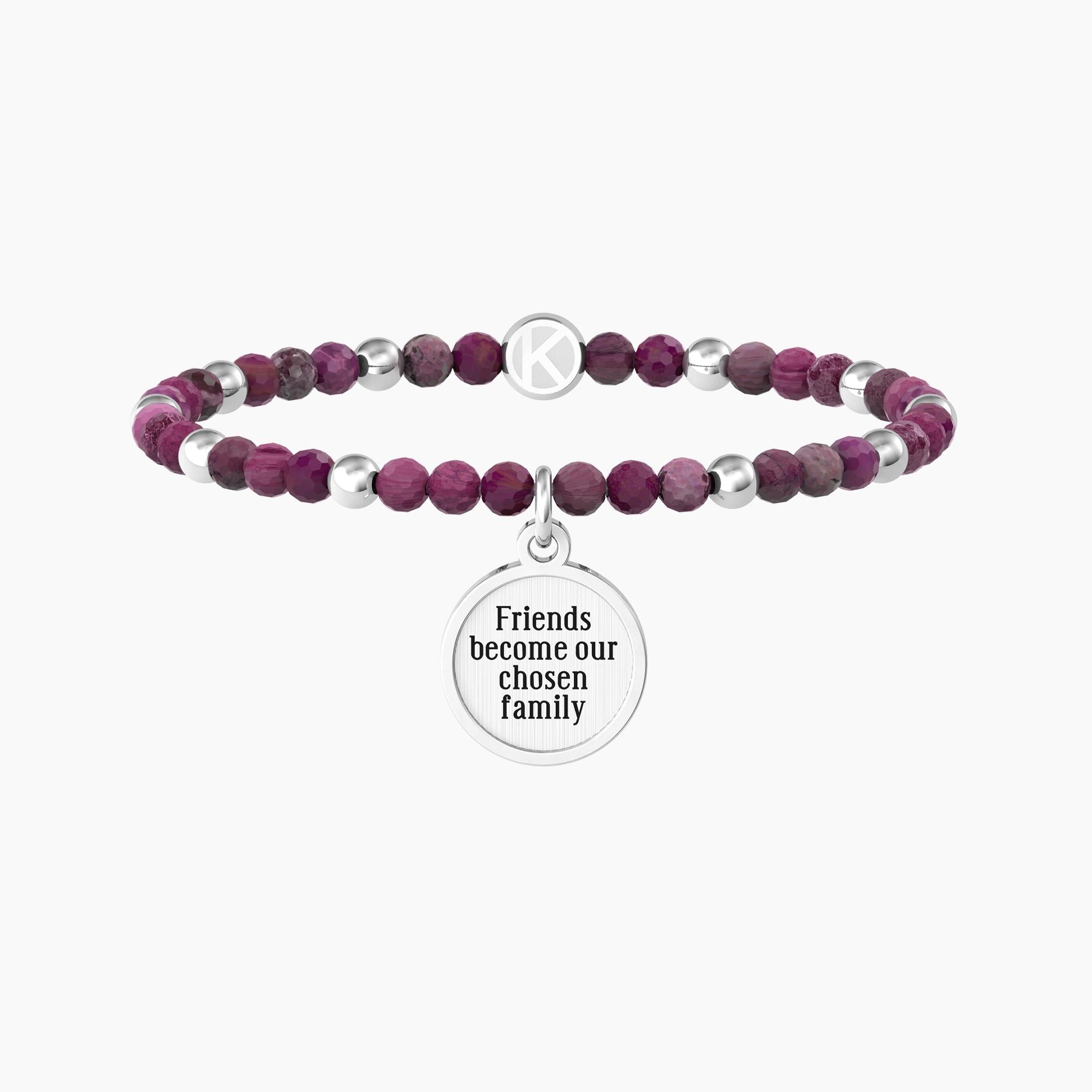 Bracciale Kidult donna con agata fucsia e ciondolo  AMICI