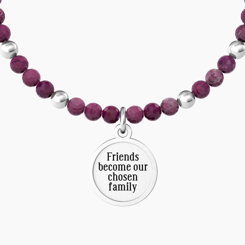 Bracciale Kidult donna con agata fucsia e ciondolo  AMICI