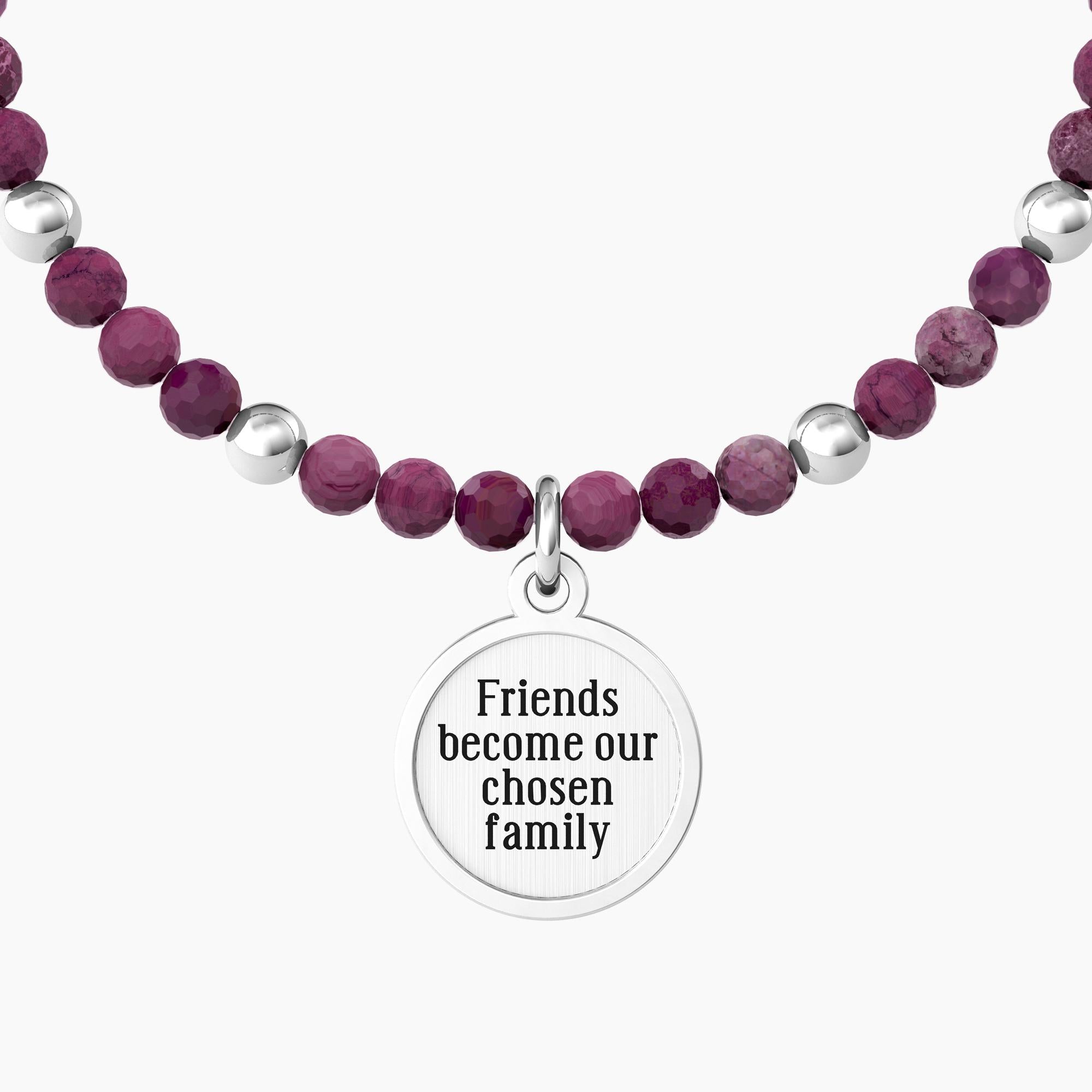 Bracciale Kidult donna con agata fucsia e ciondolo  AMICI