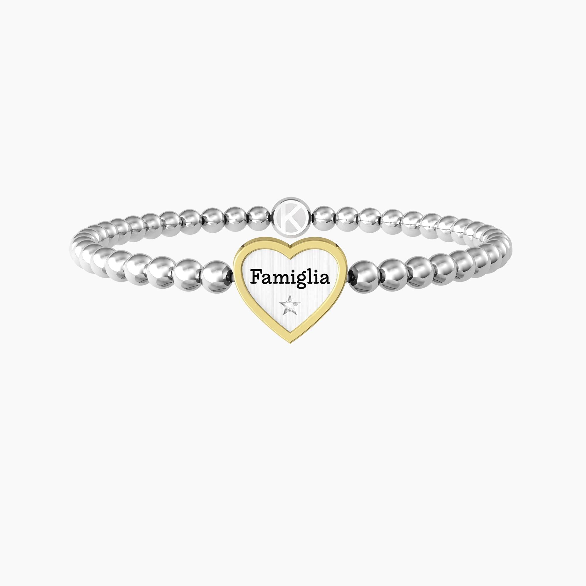 Bracciale Kidult donna elastico famiglia con ciondolo cuore  CUORE | FAMIGLIA