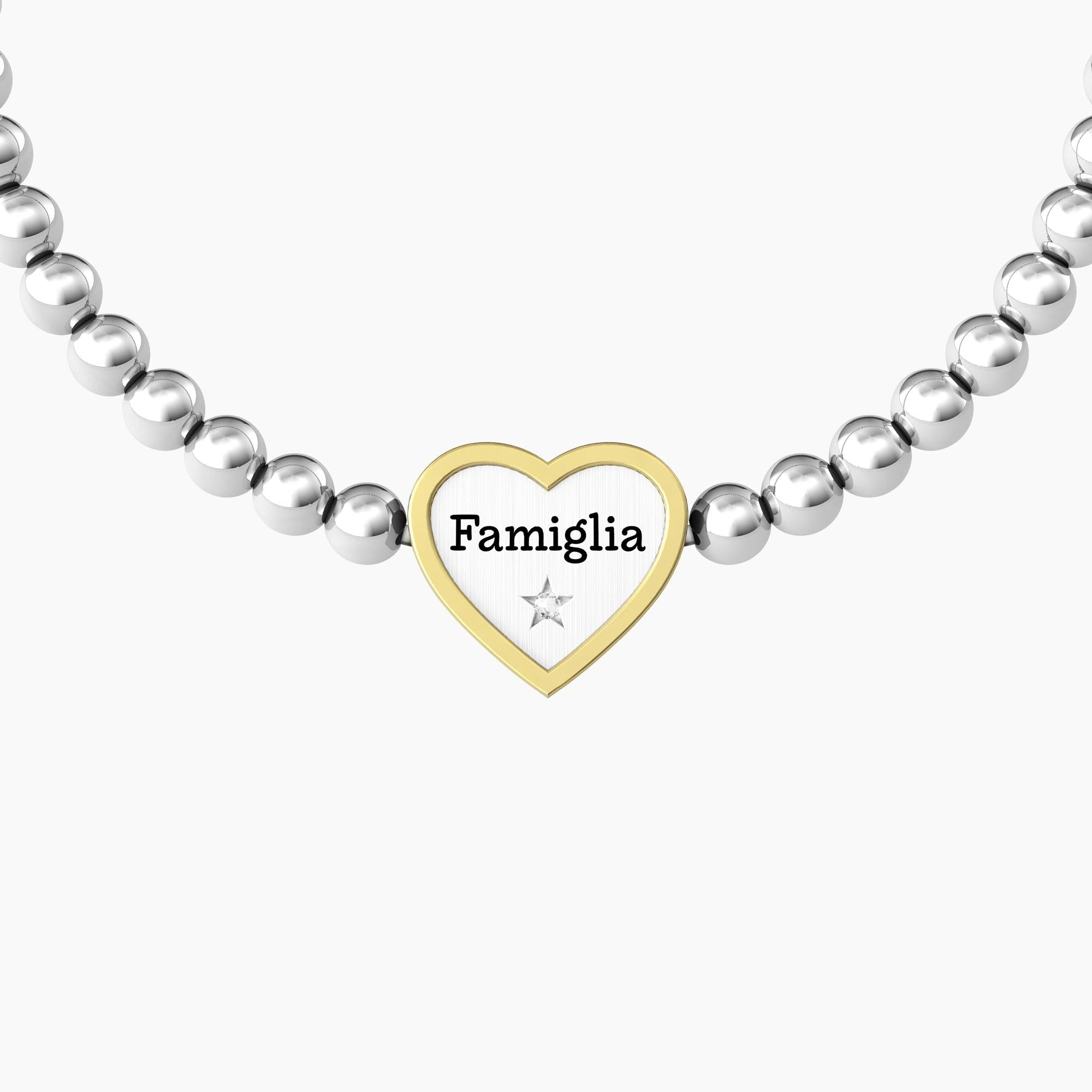 Bracciale Kidult donna elastico famiglia con ciondolo cuore  CUORE | FAMIGLIA