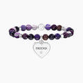 Bracciale Kidult donna con agata viola e ciondolo cuore  CUORE | FRIEND IN MY LIFE