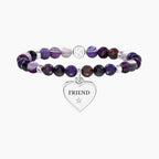 Bracciale Kidult donna con agata viola e ciondolo cuore  CUORE | FRIEND IN MY LIFE