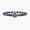 Bracciale uomo kidult elastico con dumortierite blu, agata nera e tartaruga  TARTARUGA | RESILIENZA