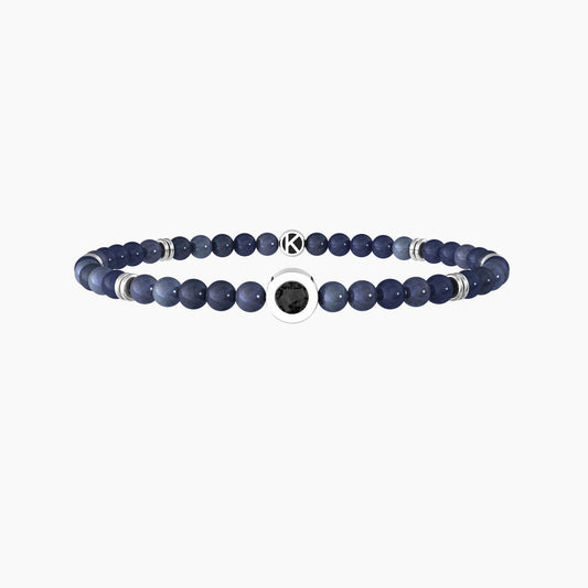 Bracciale uomo kidult elastico con dumortierite blu e cristalli  UNICITÀ