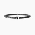 Bracciale uomo kidult elastico con ematite grigia e cristalli  UNICITÀ