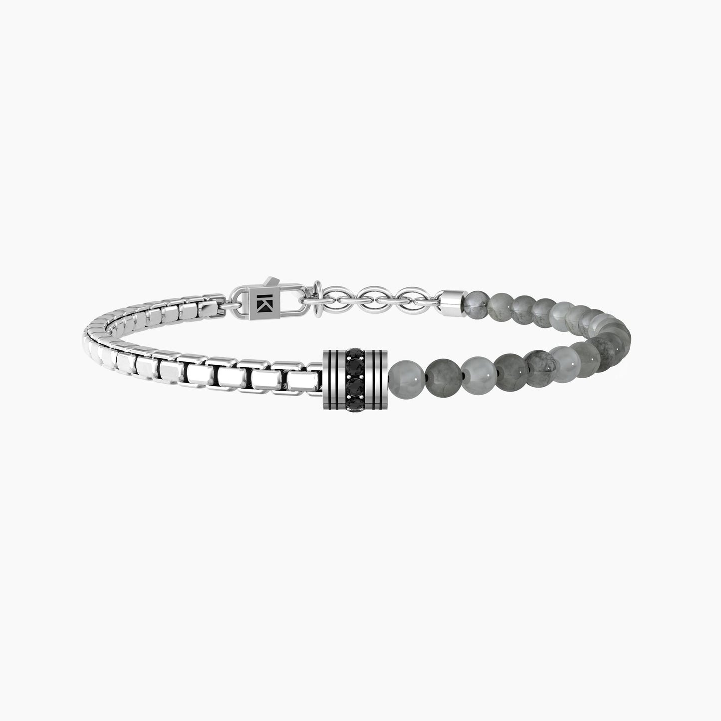 Bracciale uomo kidult con catena e agata grigia EQUILIBRIO