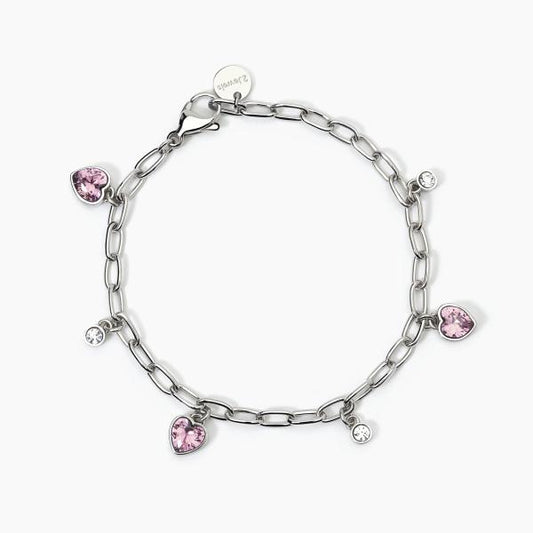 Bracciale donna 2Jewels catena con cuori pendenti