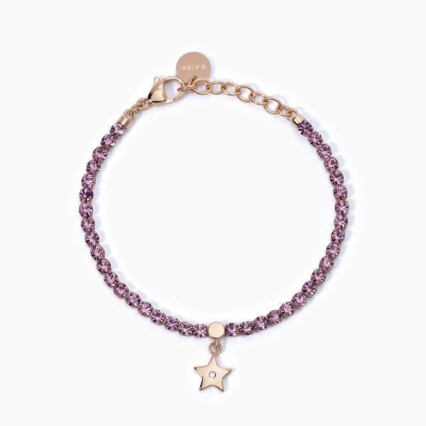 Bracciale donna 2Jewels tennis rosé e stella pendente