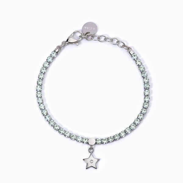 Bracciale donna 2Jewels tennis verde con stella  pendente