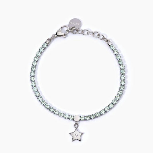 Bracciale donna 2Jewels tennis verde con stella  pendente