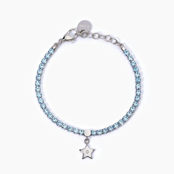 Bracciale donna 2Jewels tennis azzurro con stella  pendente